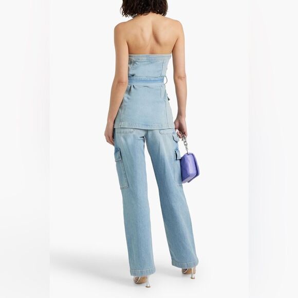 SIMKHAI Kota Strapless Denim Top Size 8 - Picture 3 of 8